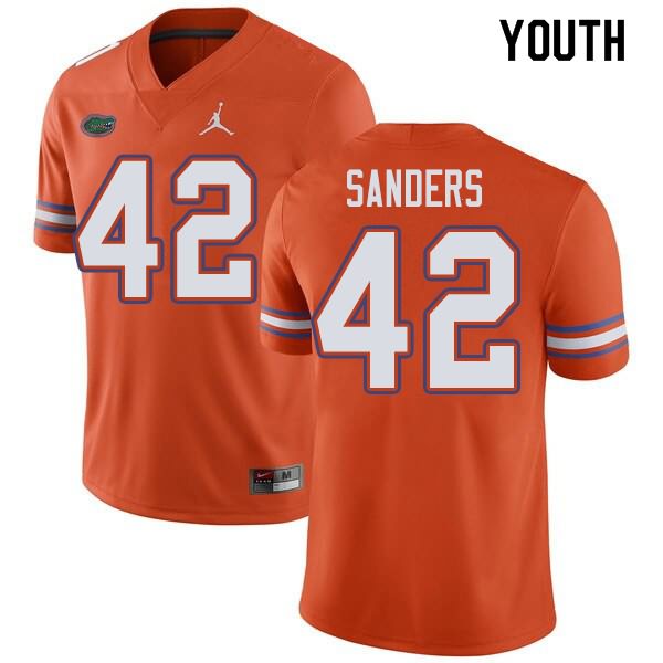 Youth NCAA Florida Gators Umstead Sanders #42 Stitched Authentic Jordan Brand Orange College Football Jersey SHN2265LN